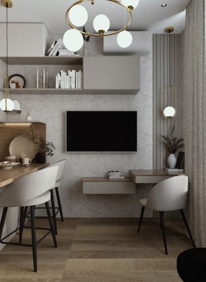 Интерьер квартиры студии 20 м2 в Москве