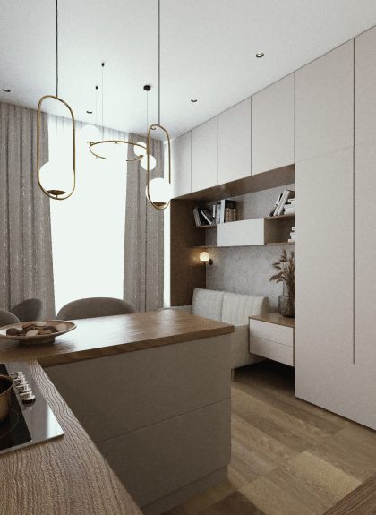 Интерьер квартиры студии 20 м2 в Москве