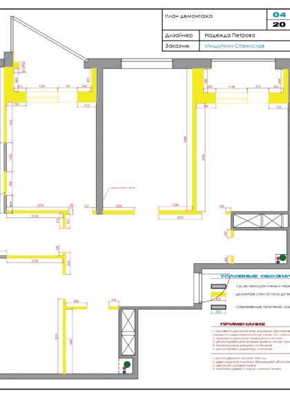 Рабочий проект 4к квартиры в Фили